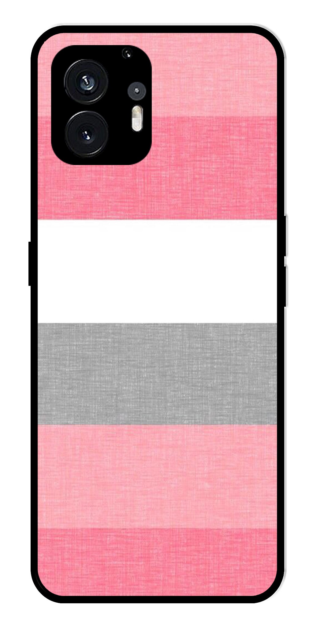 Pink Pattern Metal Mobile Case for Nothing Phone 2   (Design No -23)