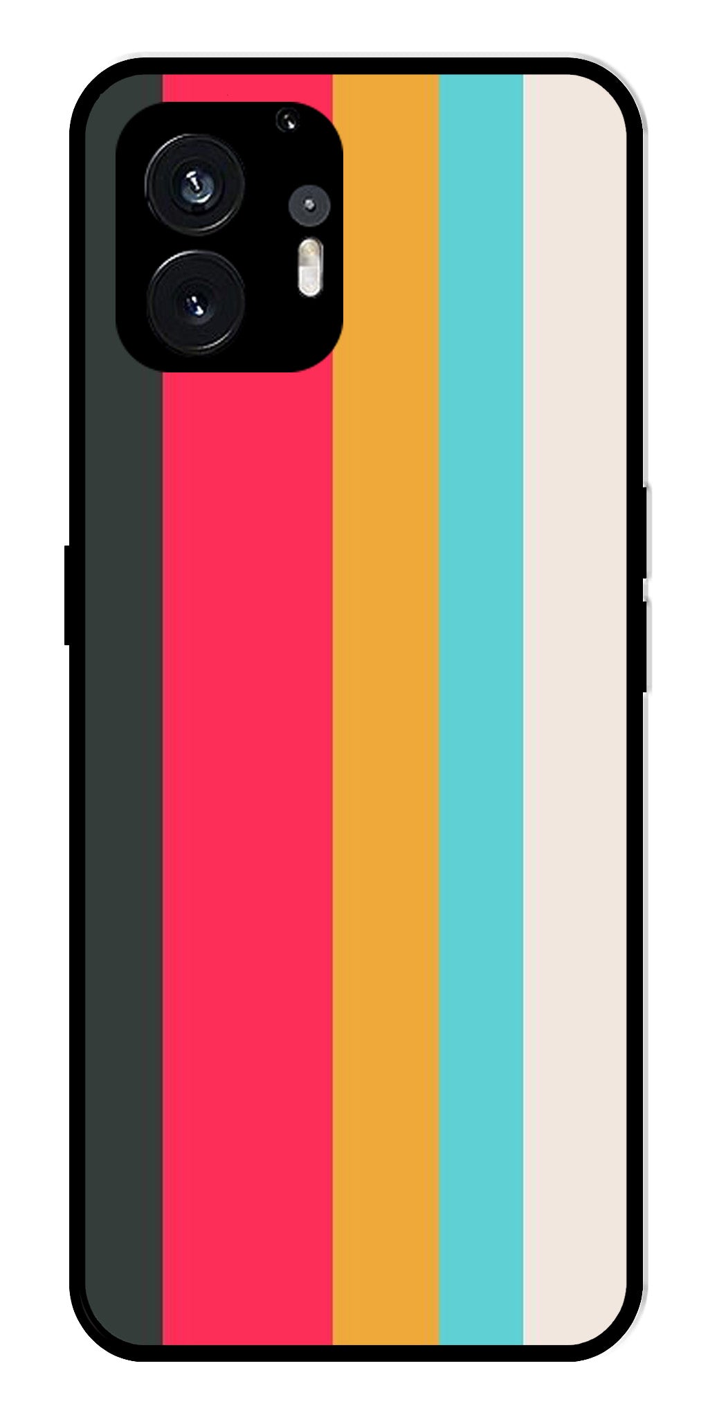Muted Rainbow Metal Mobile Case for Nothing Phone 2   (Design No -31)