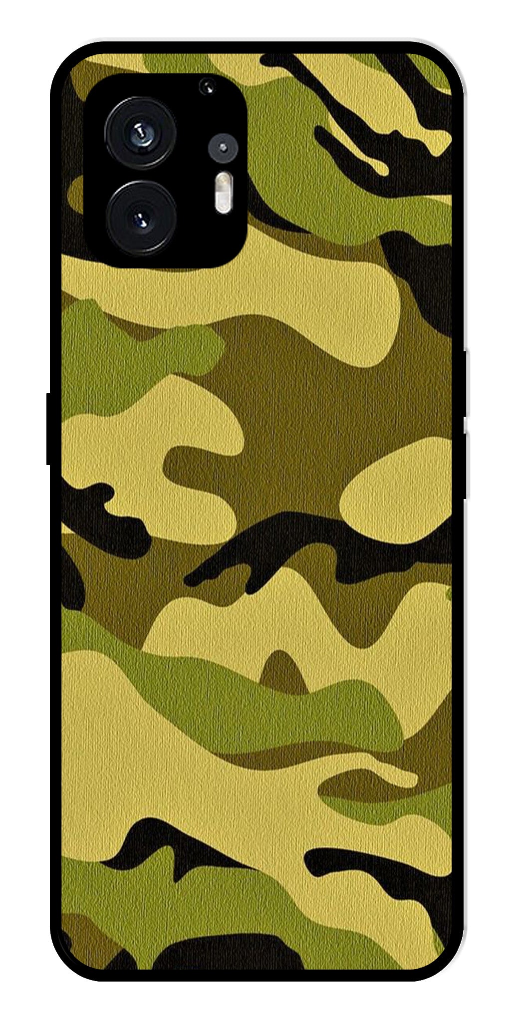 Army Pattern Metal Mobile Case for Nothing Phone 2   (Design No -35)