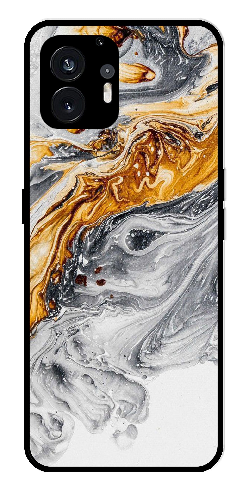 Marble Pattern Metal Mobile Case for Nothing Phone 2   (Design No -36)