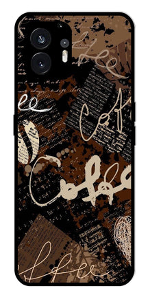 Coffee Pattern Metal Mobile Case for Nothing Phone 2