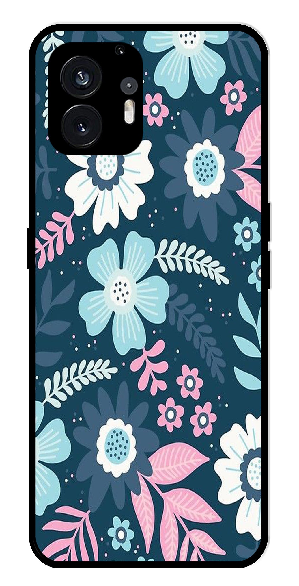 Flower Leaves Design Metal Mobile Case for Nothing Phone 2   (Design No -50)