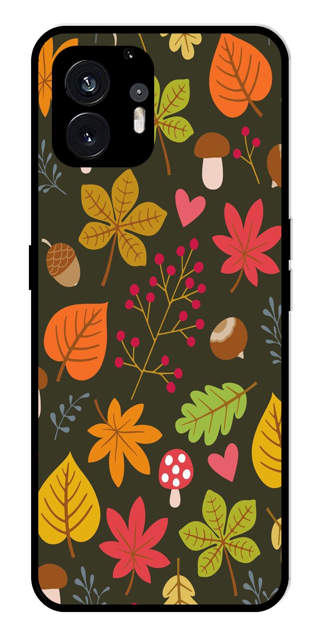 Leaves Design Metal Mobile Case for Nothing Phone 2   (Design No -51)
