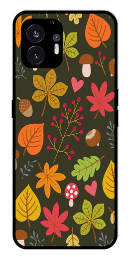 Leaves Design Metal Mobile Case for Nothing Phone 2   (Design No -51)