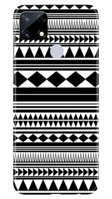 Black white Pattern Mobile Back Case for Realme Narzo 20 (Design - 5)