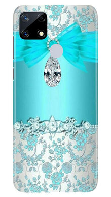 Shinny Blue Background Mobile Back Case for Realme Narzo 20 (Design - 32)