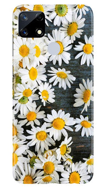 White flowers2 Mobile Back Case for Realme Narzo 20 (Design - 62)
