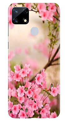 Pink flowers Mobile Back Case for Realme Narzo 20 (Design - 69)