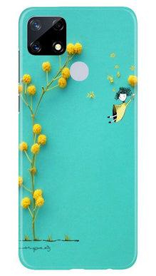 Flowers Girl Mobile Back Case for Realme Narzo 20 (Design - 216)