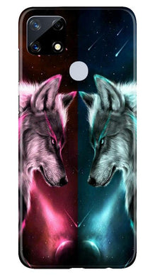 Wolf fight Mobile Back Case for Realme Narzo 20 (Design - 221)