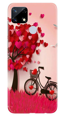 Red Heart Cycle Mobile Back Case for Realme Narzo 20 (Design - 222)