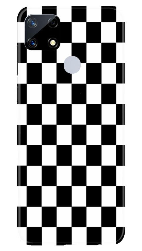 Black White Boxes Mobile Back Case for Realme Narzo 20 (Design - 372)