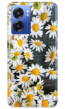 White flowers2 Mobile Back Case for Realme Narzo 50 5G (Design - 62)