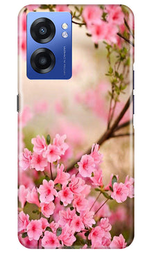 Pink flowers Mobile Back Case for Realme Narzo 50 5G (Design - 69)
