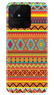 Zigzag line pattern Mobile Back Case for Realme Narzo 50A (Design - 4)