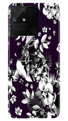 white flowers Mobile Back Case for Realme Narzo 50A (Design - 7)