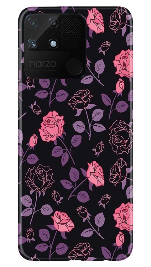 Rose Black Background Case for Realme Narzo 50A