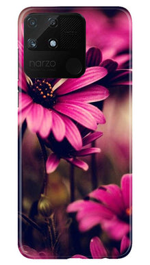 Purple Daisy Mobile Back Case for Realme Narzo 50A (Design - 65)