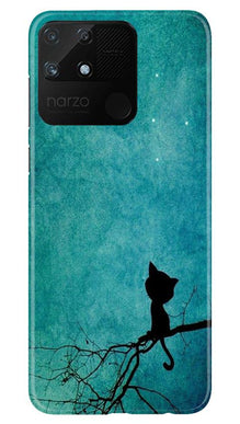 Moon cat Mobile Back Case for Realme Narzo 50A (Design - 70)