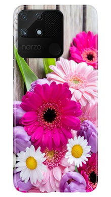 Coloful Daisy2 Mobile Back Case for Realme Narzo 50A (Design - 76)