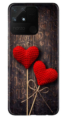 Red Hearts Mobile Back Case for Realme Narzo 50A (Design - 80)