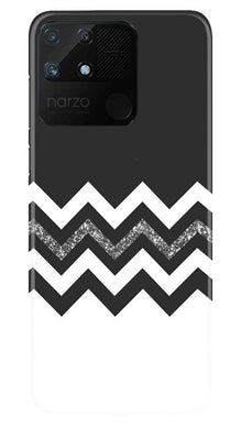 Black white Pattern2Mobile Back Case for Realme Narzo 50A (Design - 83)