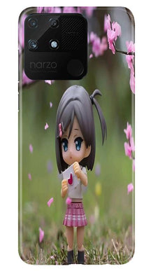 Cute Girl Mobile Back Case for Realme Narzo 50A (Design - 92)