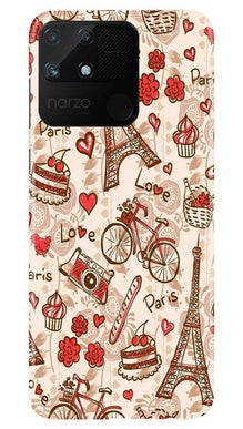 Love Paris Mobile Back Case for Realme Narzo 50A  (Design - 103)