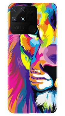 Colorful Lion Mobile Back Case for Realme Narzo 50A  (Design - 110)