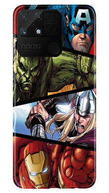 Avengers Superhero Mobile Back Case for Realme Narzo 50A  (Design - 124)