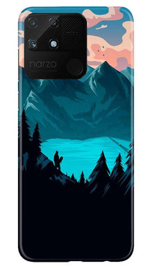 Mountains Mobile Back Case for Realme Narzo 50A (Design - 186)