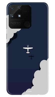 Clouds Plane Mobile Back Case for Realme Narzo 50A (Design - 196)