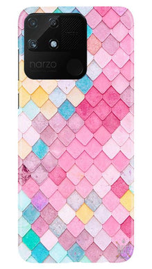 Pink Pattern Mobile Back Case for Realme Narzo 50A (Design - 215)