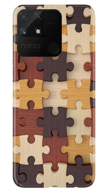 Puzzle Pattern Mobile Back Case for Realme Narzo 50A (Design - 217)
