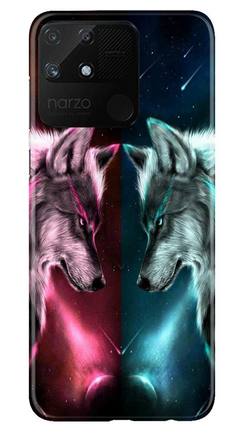 Wolf fight Case for Realme Narzo 50A (Design No. 221)