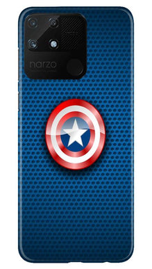 Captain America Shield Mobile Back Case for Realme Narzo 50A (Design - 253)