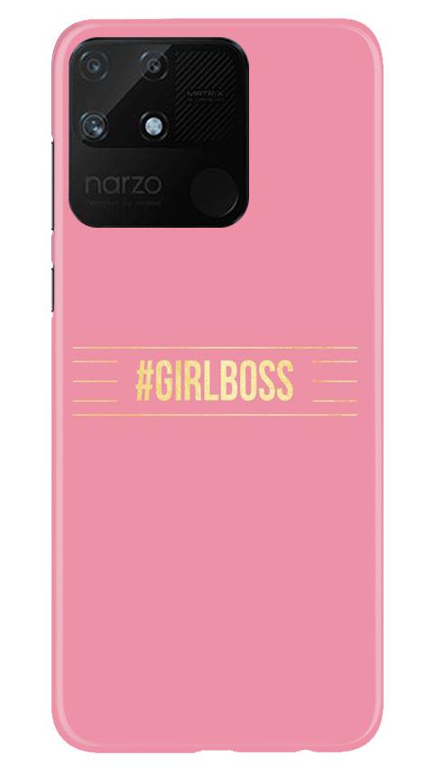 Girl Boss Pink Case for Realme Narzo 50A (Design No. 263)