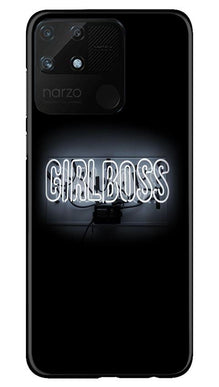 Girl Boss Black Mobile Back Case for Realme Narzo 50A (Design - 268)