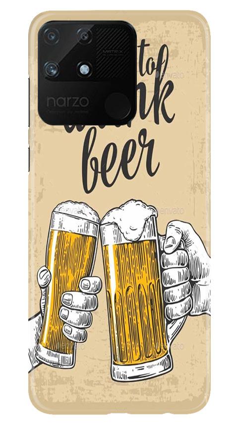 Drink Beer Mobile Back Case for Realme Narzo 50A (Design - 328)