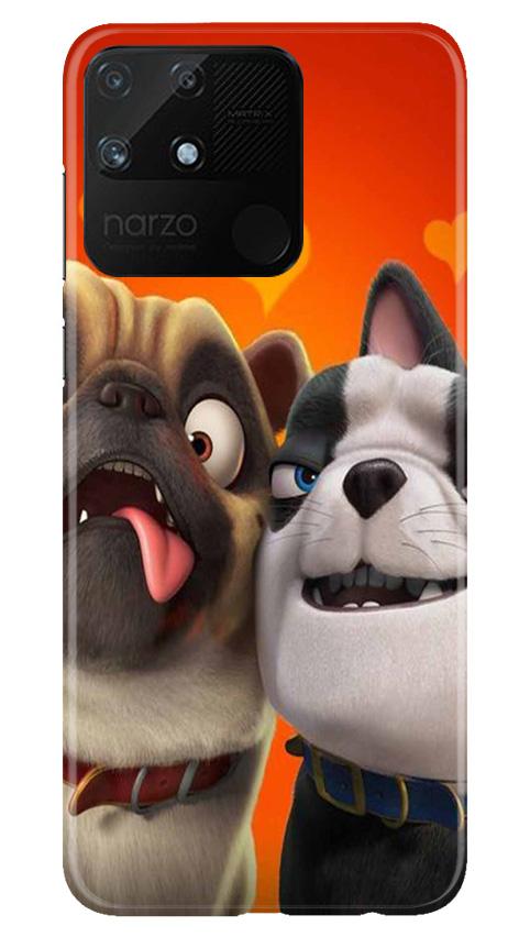 Dog Puppy Mobile Back Case for Realme Narzo 50A (Design - 350)