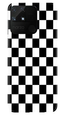 Black White Boxes Mobile Back Case for Realme Narzo 50A (Design - 372)