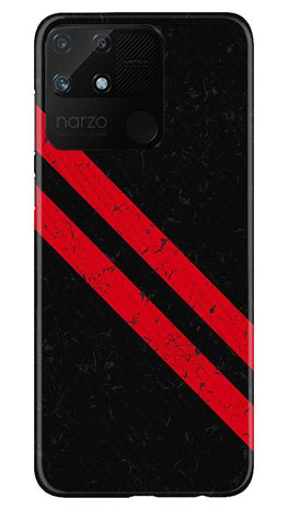 Black Red Pattern Mobile Back Case for Realme Narzo 50A (Design - 373)