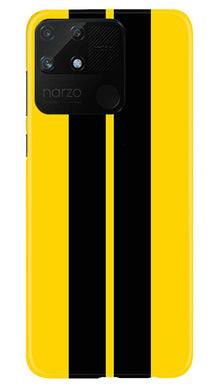 Black Yellow Pattern Mobile Back Case for Realme Narzo 50A (Design - 377)