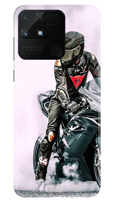 Biker Mobile Back Case for Realme Narzo 50A (Design - 383)