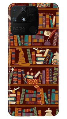 Book Shelf Mobile Back Case for Realme Narzo 50A (Design - 390)