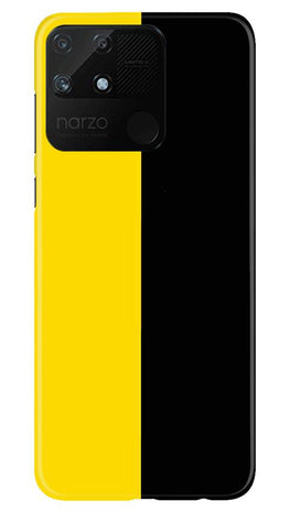 Black Yellow Pattern Mobile Back Case for Realme Narzo 50A (Design - 397)