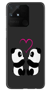 Panda Love Mobile Back Case for Realme Narzo 50A (Design - 398)