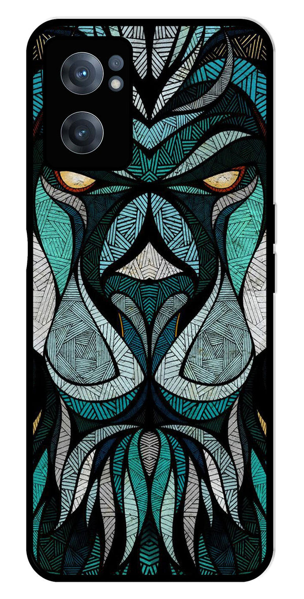 Lion Pattern Metal Mobile Case for OnePlus Nord CE 2 5G