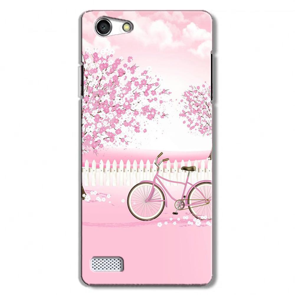 Pink Flowers Cycle Case for Oppo A31/Neo 5  (Design - 102)