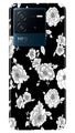 White flowers Black Background Case for iQOO Neo 6 5G
